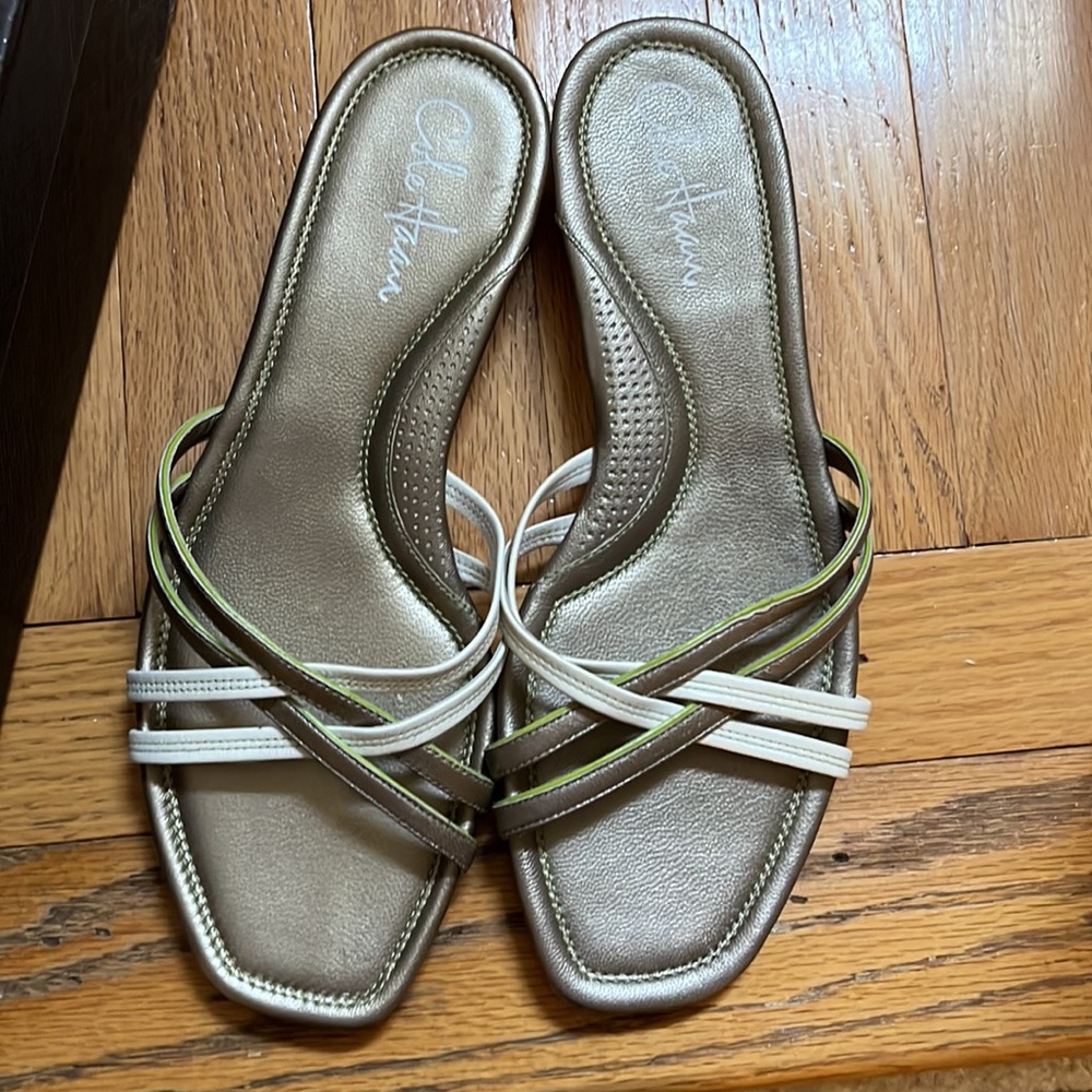 Cole Hann pewter & ivory air Ibiza sandal size 7.5 brand new - Picture 6 of 9